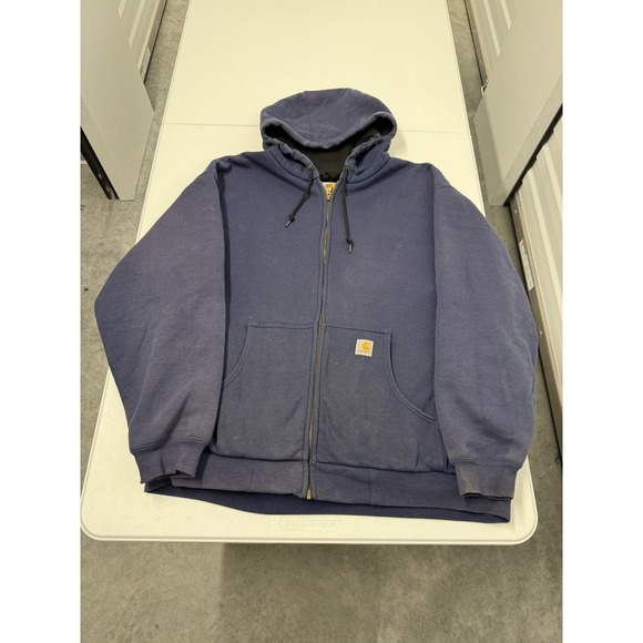 Carhartt Other - Carhartt Full Zip Hooded Sweatshirt Jacket Mens Large Blue Active Duck
